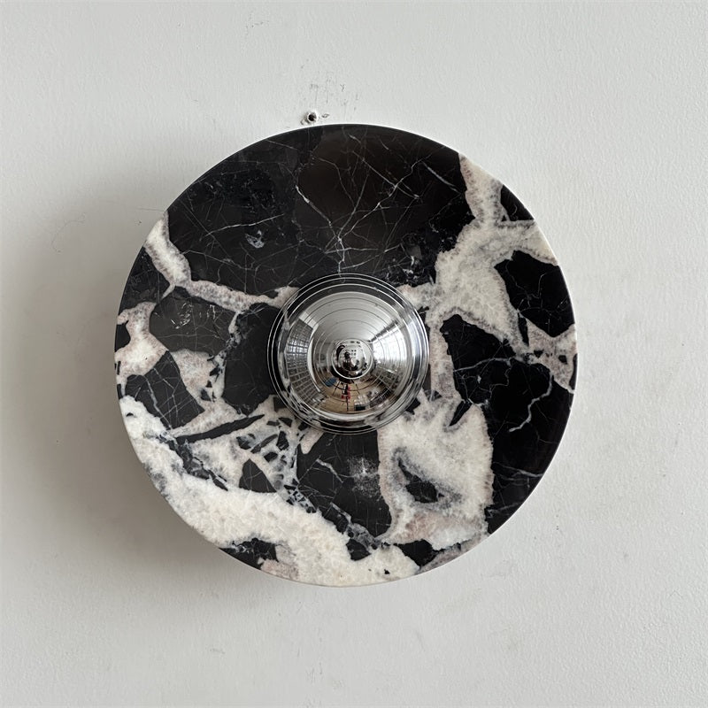 Alba Modern Minimalist Chrome Marble Metal Wall Lamp - Lamp Copper