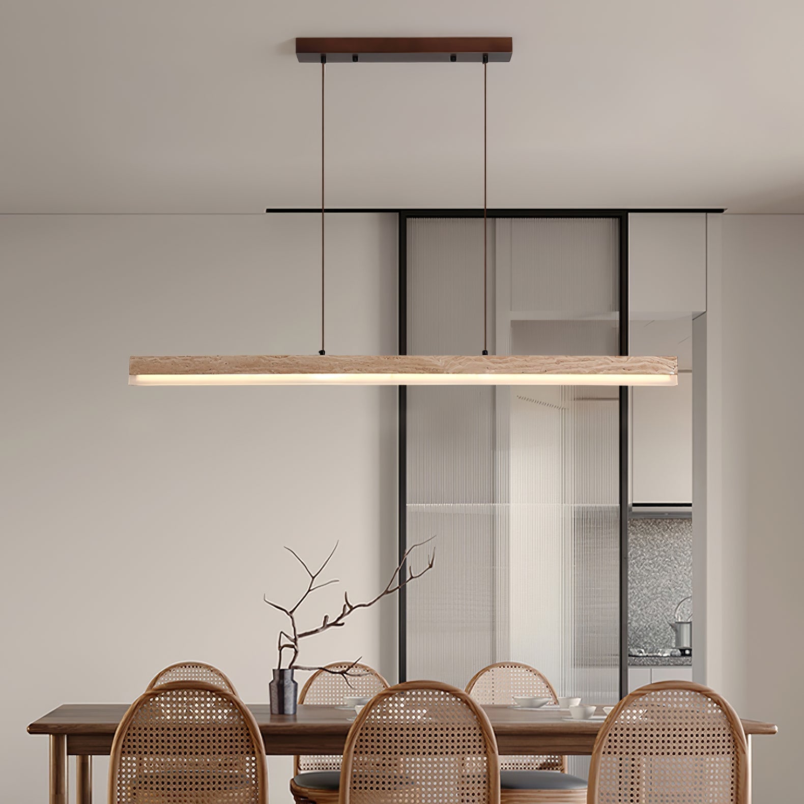 Ivsoryra Rectangular Travertine Pendant Light - Letslighting