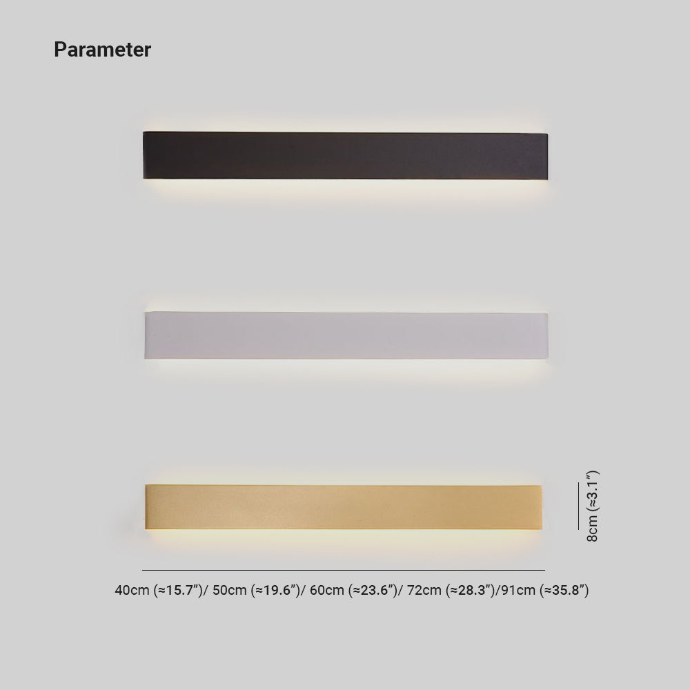 Arisha Moderno LED Aplique Interior Rectangular Negro/Cuarto de Baño/Salón Blanco/Dorado