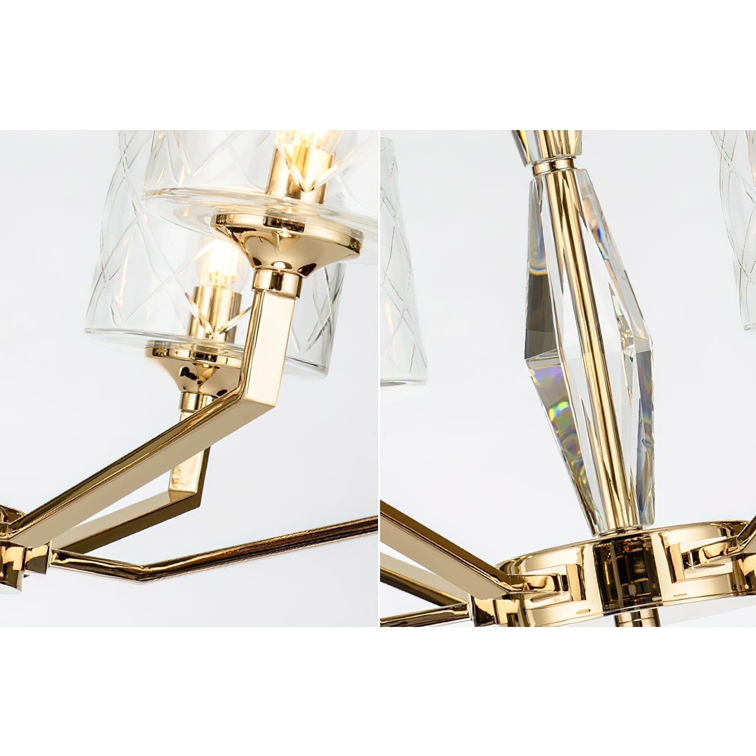 Dew Postmodern Luxury Brass Glass Chandelier - Lamp Copper