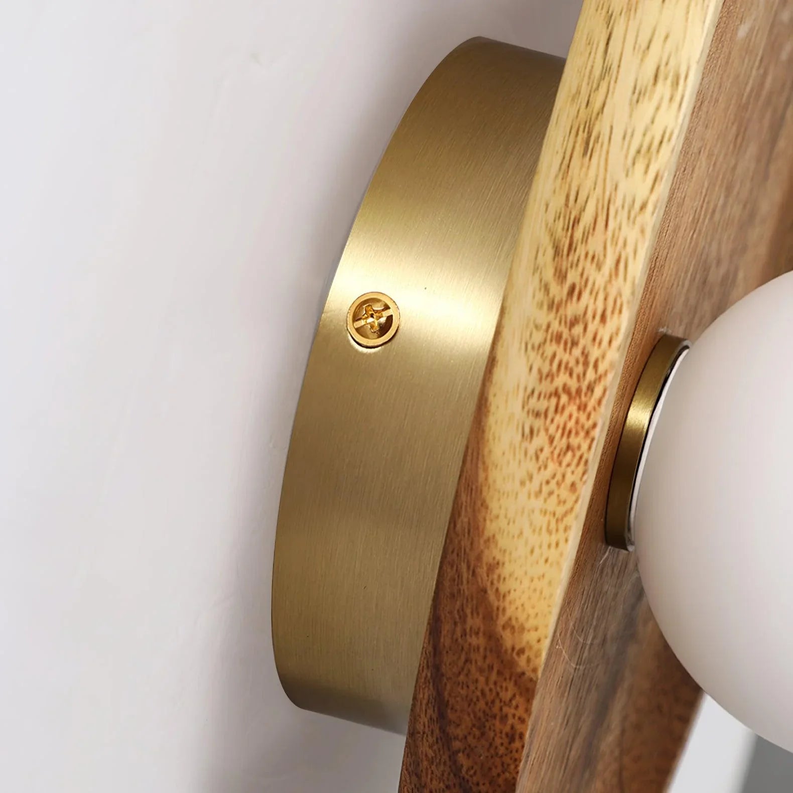 Ligno Wall Lamp Natural Wood Glass