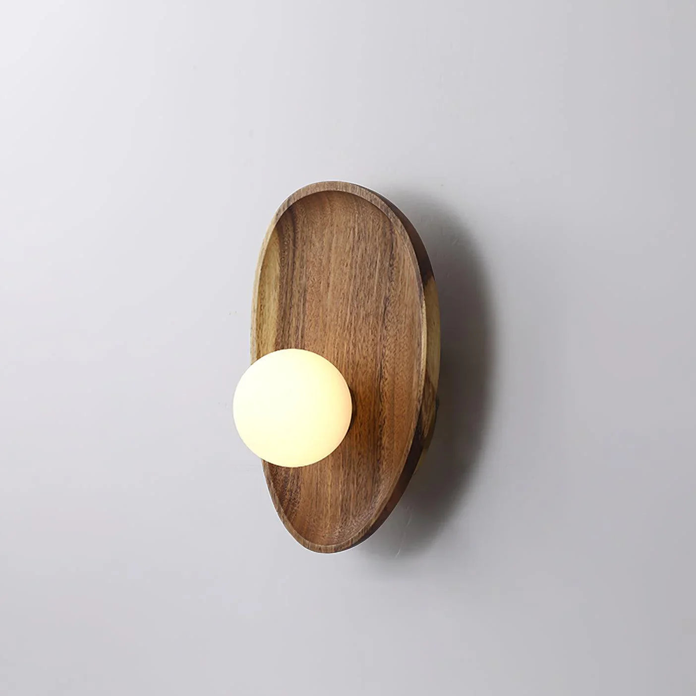 Ligno Wall Lamp Natural Wood Glass
