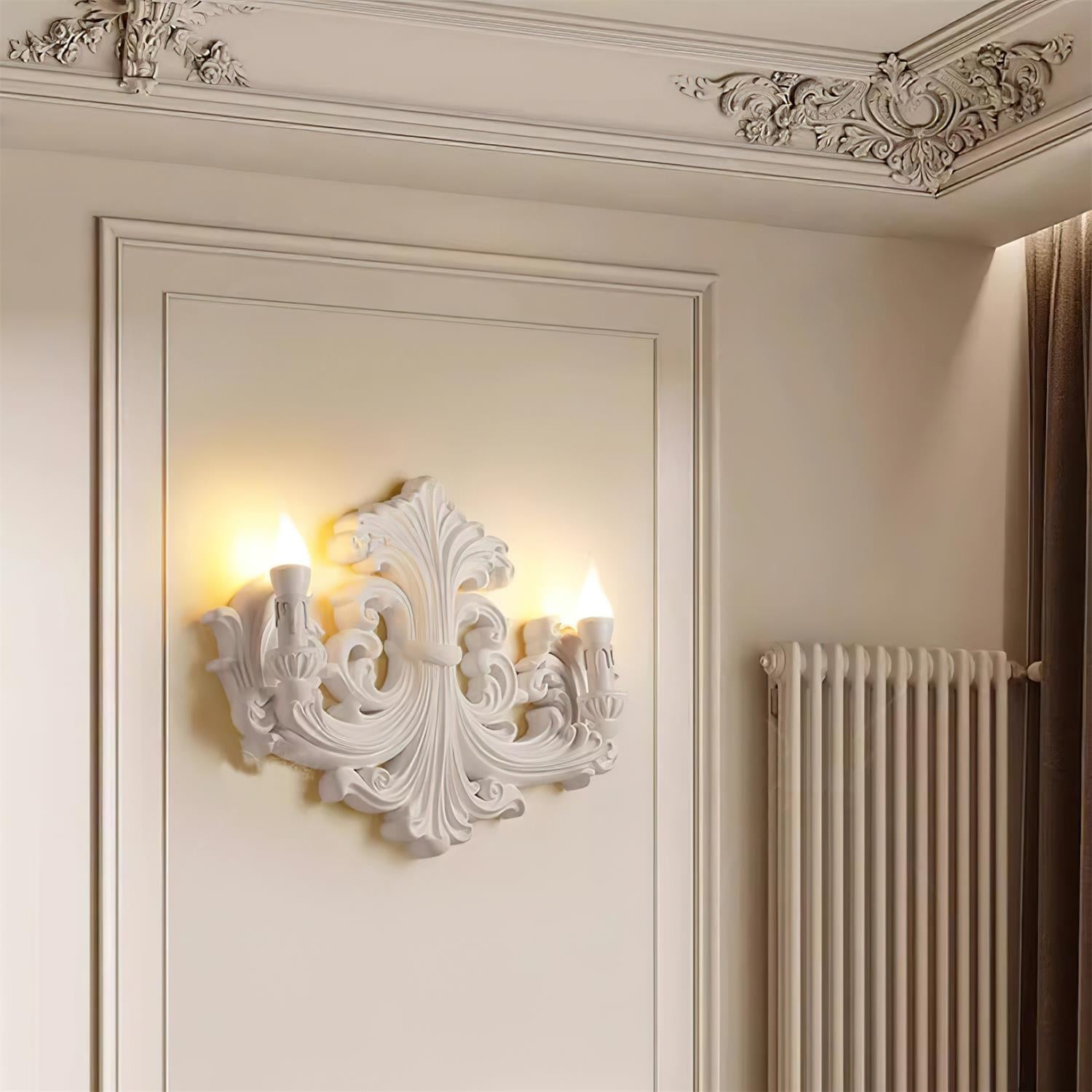 Wall Lamp Sculptural Plaster Candle Arms - Letslighting