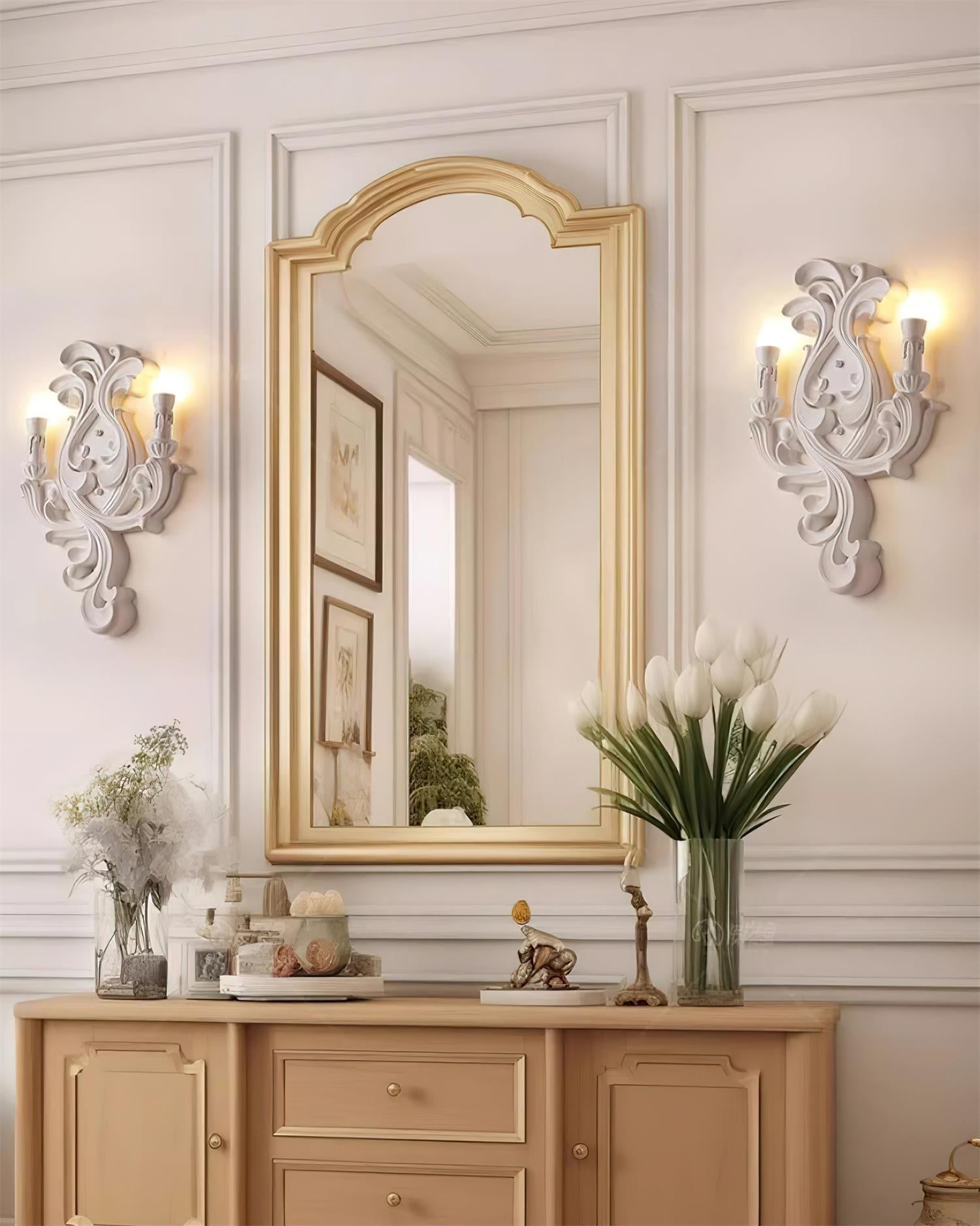 Wall Lamp Sculptural Plaster Candle Arms - Letslighting