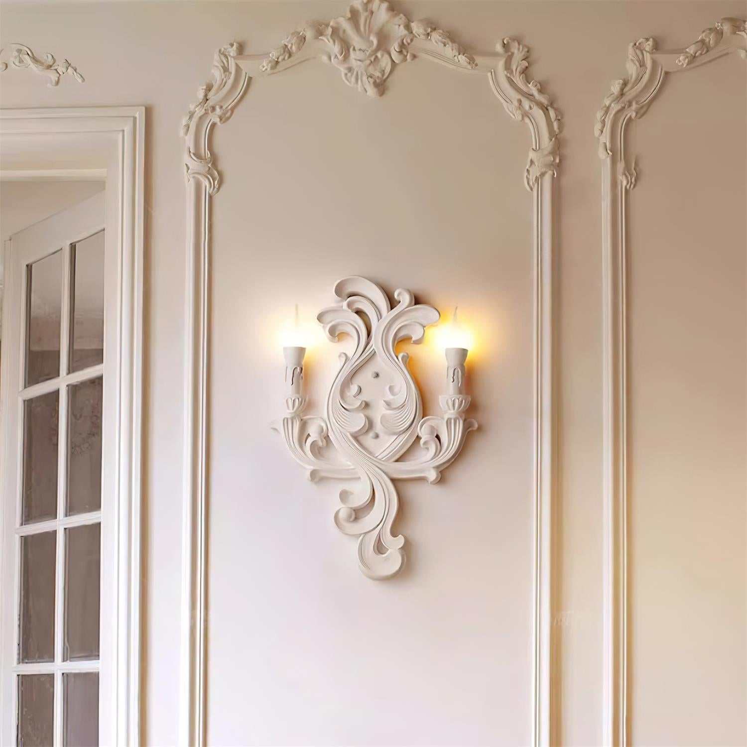 Wall Lamp Sculptural Plaster Candle Arms - Letslighting