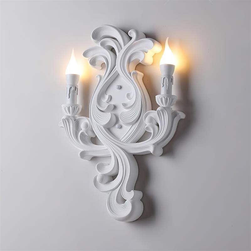 Wall Lamp Sculptural Plaster Candle Arms - Letslighting