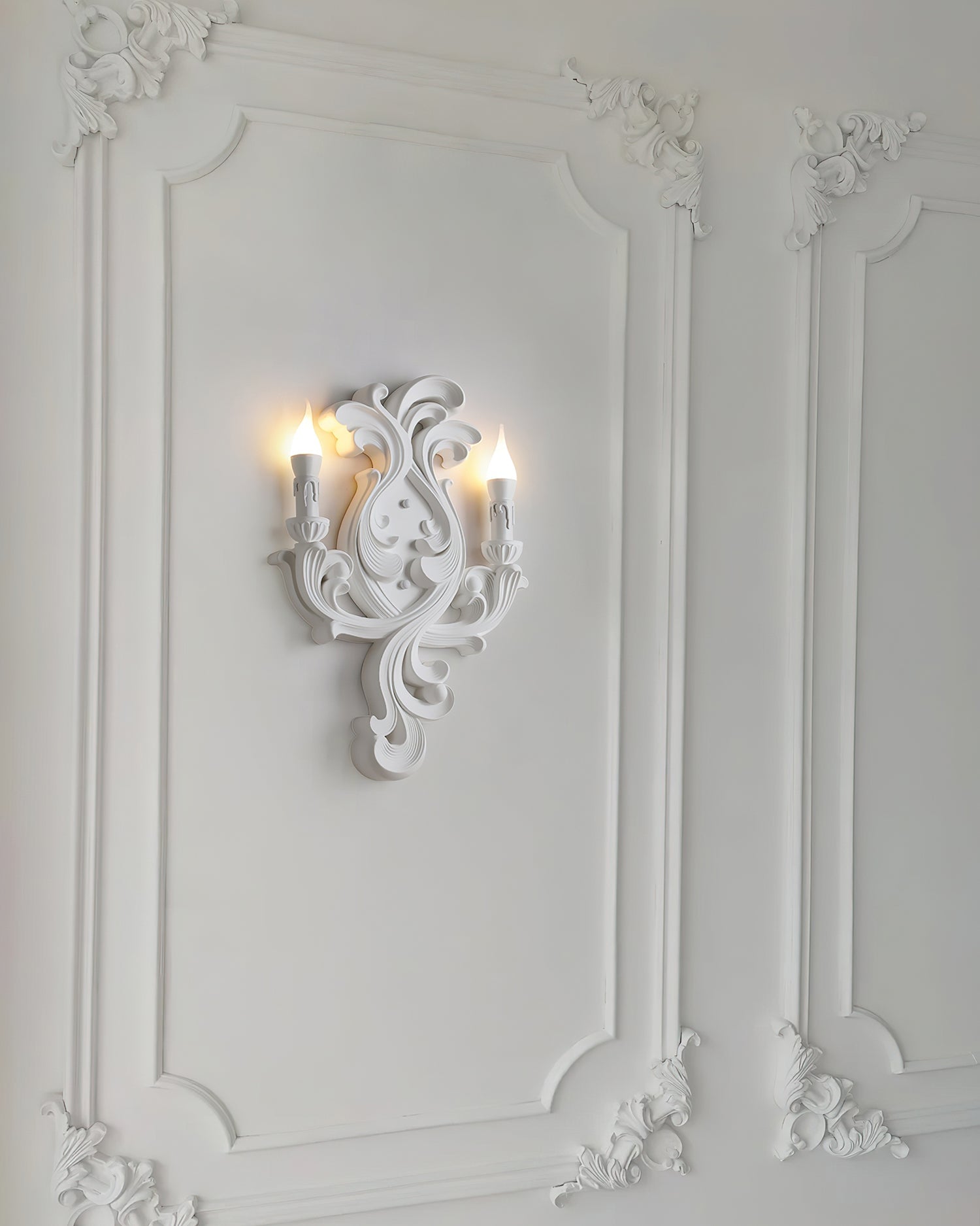 Wall Lamp Sculptural Plaster Candle Arms - Letslighting
