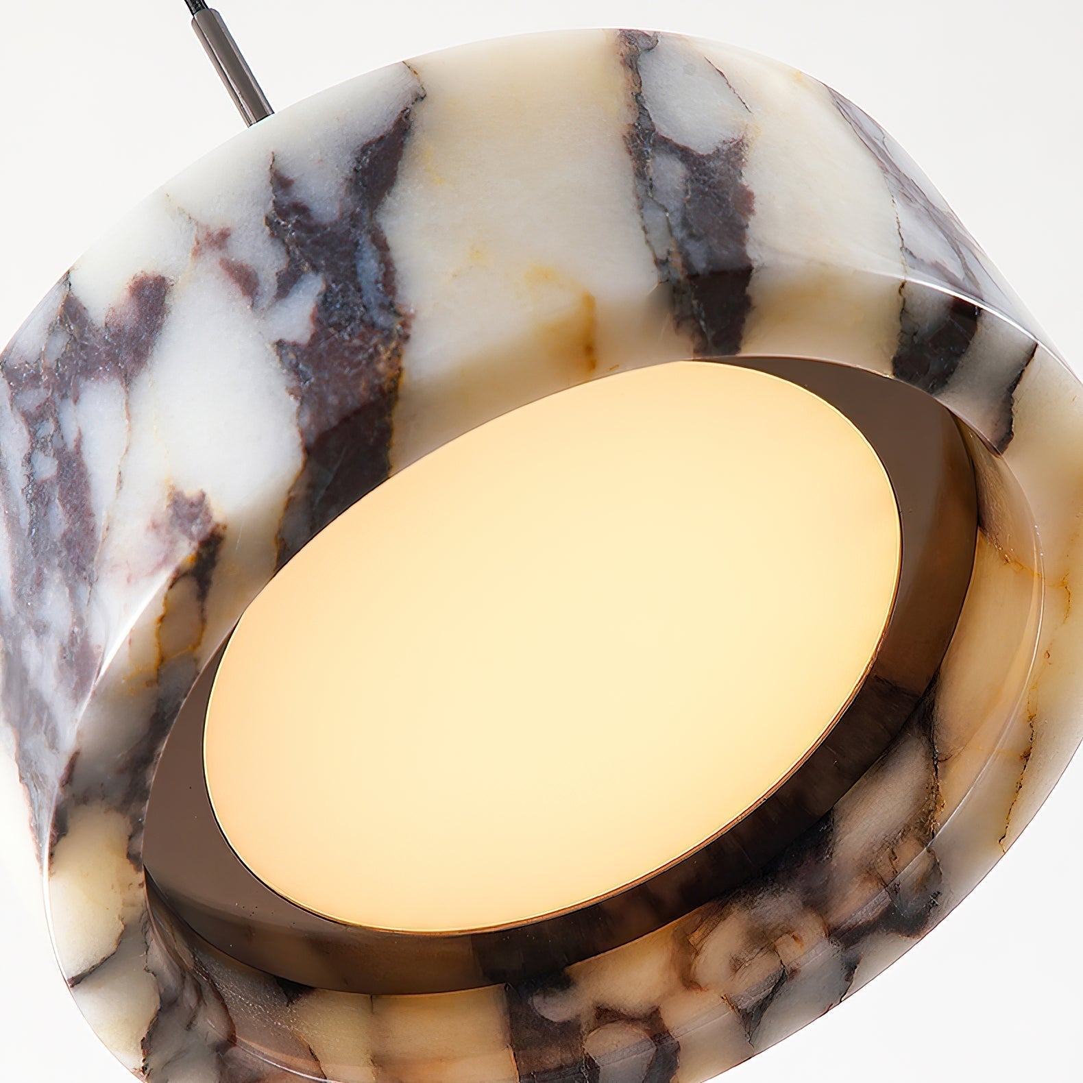 Glide Modern Minimalist Marble Metal Pendant Lamp - Lamp Copper