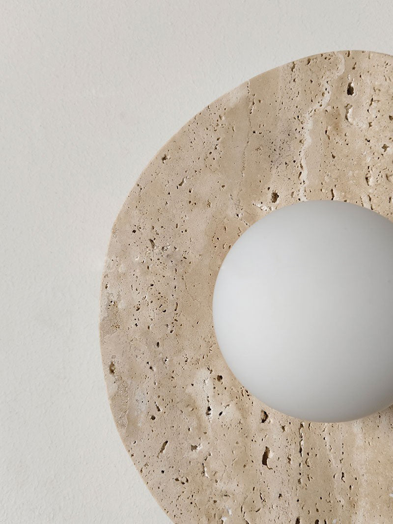 Kest Modern Minimalist Glass Travertine Wall Lamp - Lamp Copper