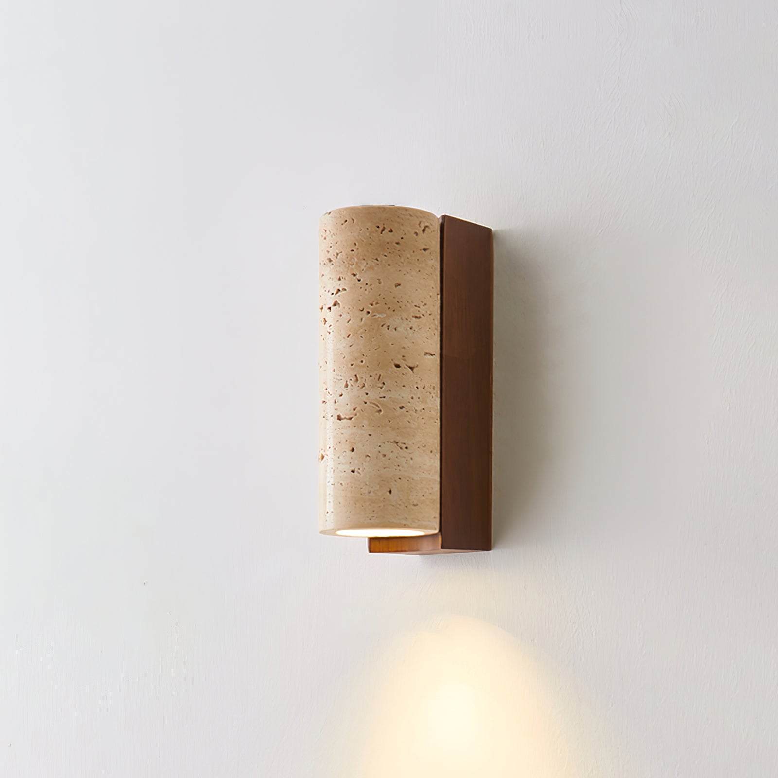 Lysandra Cylindrical Travertine Wall Light - Letslighting
