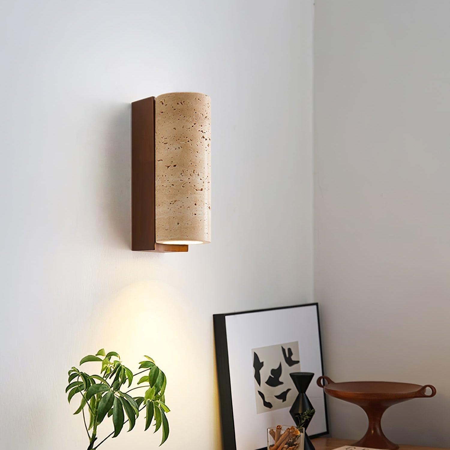 Ritta Lámpara de Pared de Travertino Natural