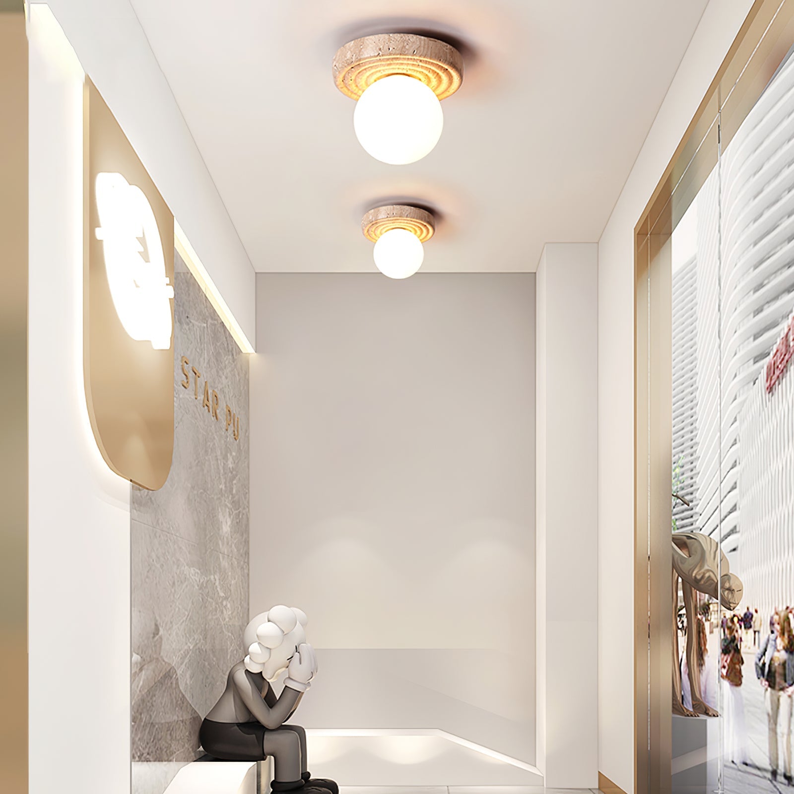 Carmen Travertine Ceiling Light - Letslighting