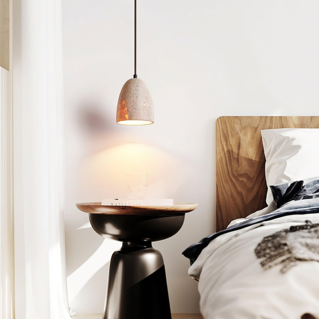 Evtheira Conical Travertine Pendant Light - Letslighting