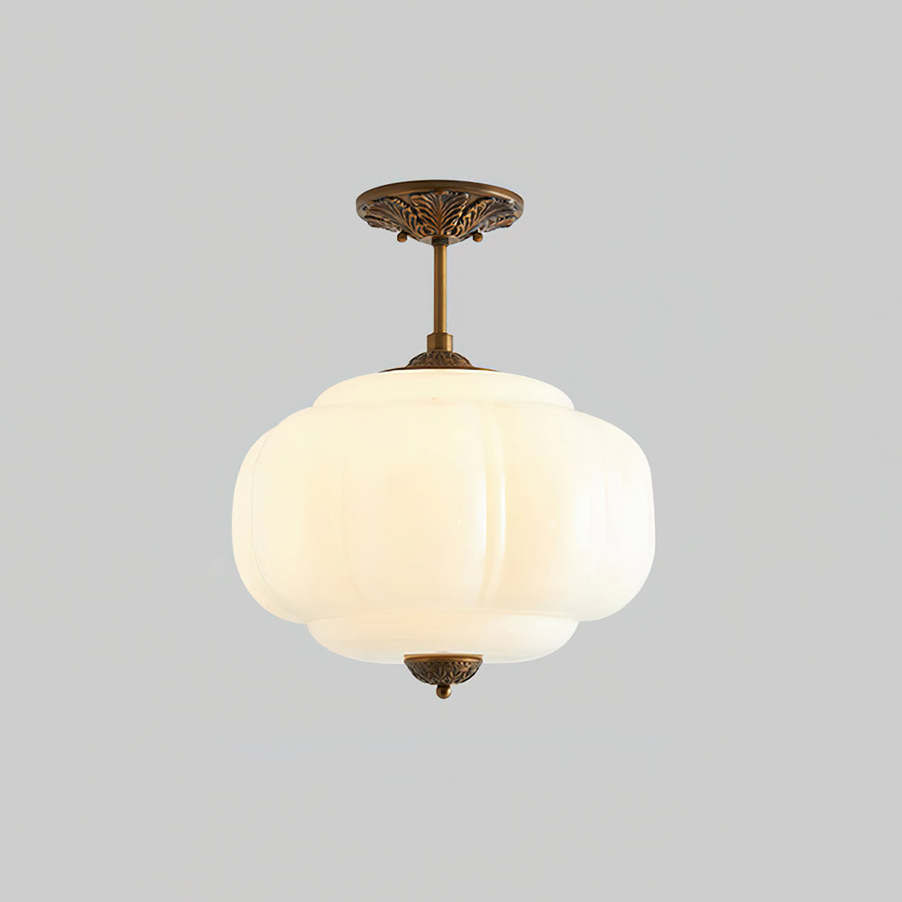 Eldio Green Glass Semi Flush Mount Light - Letslighting