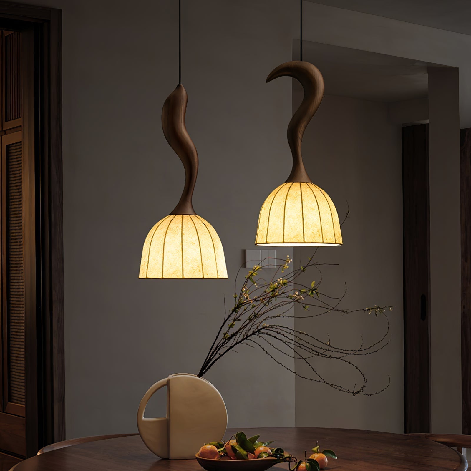 Colire Creativity Twisted Metal Wood Pendant Light - Letslighting