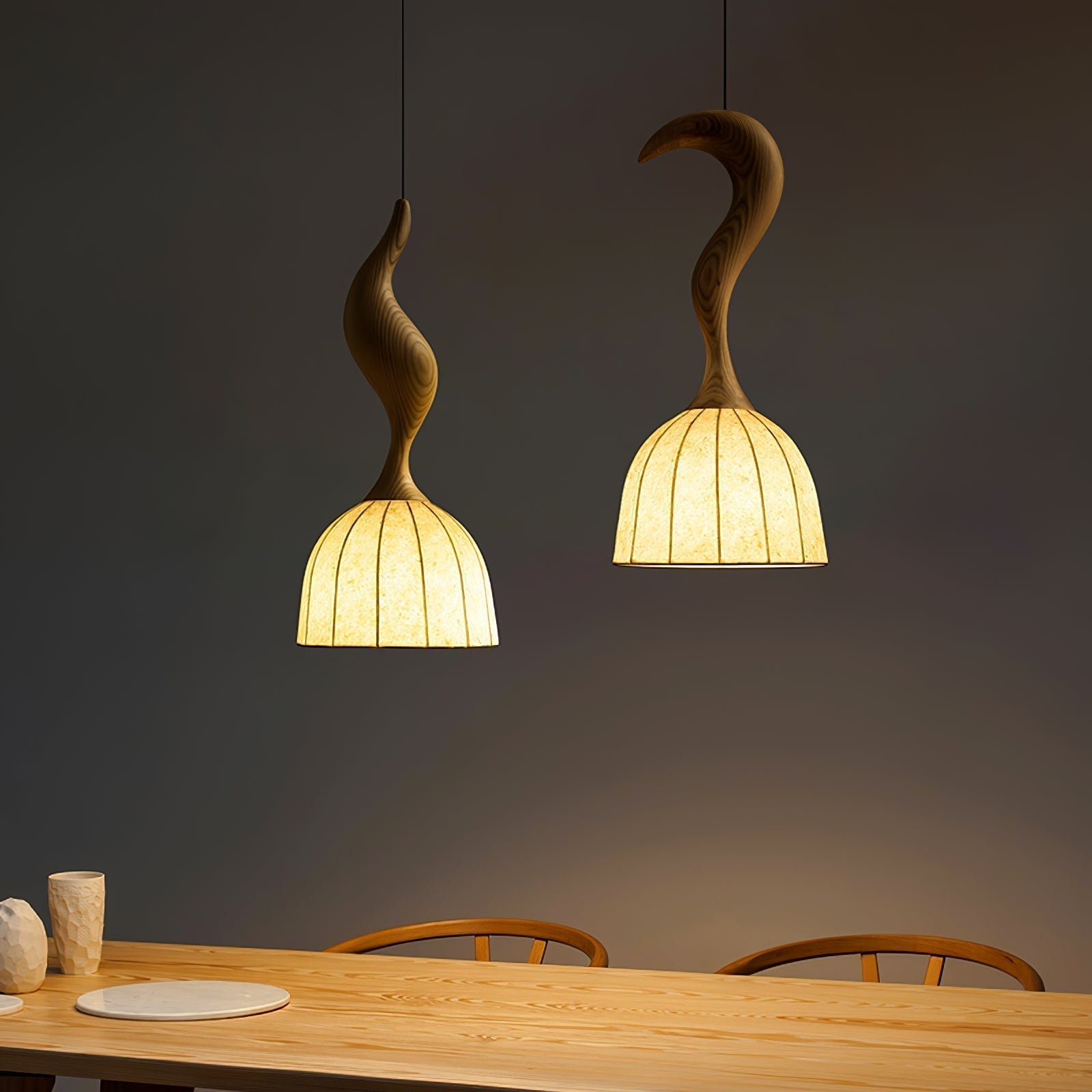 Colire Creativity Twisted Metal Wood Pendant Light - Letslighting