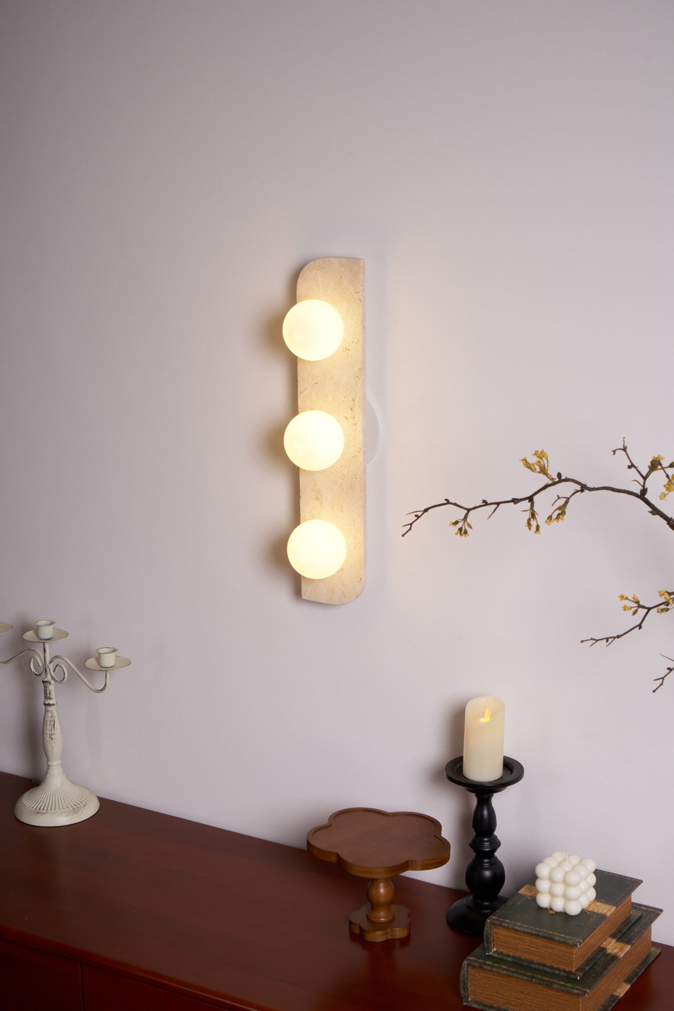 Alsilis Minimalist Travertine Wall Light - Letslighting