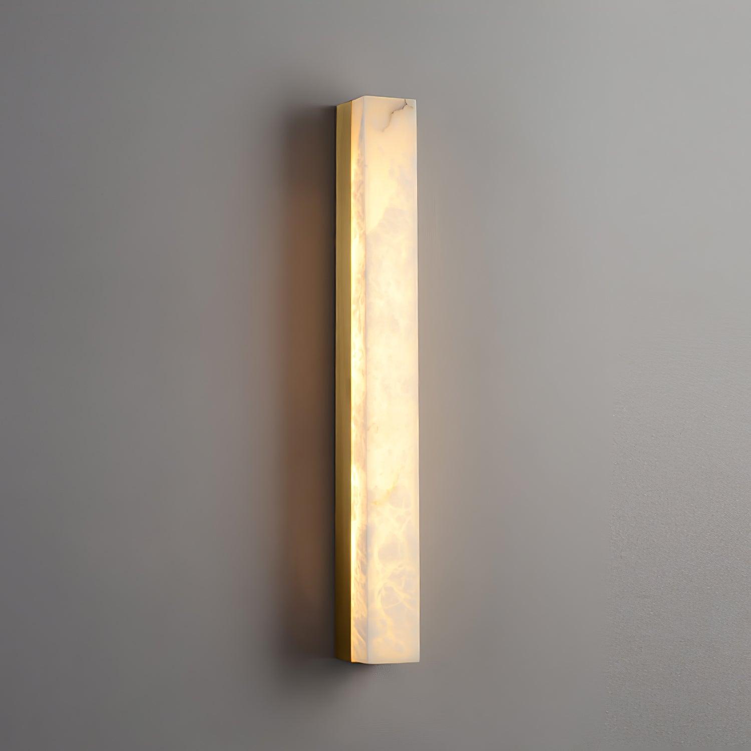 Quill Modern Minimalist Brass Alabaster Wall Lamp - Lamp Copper
