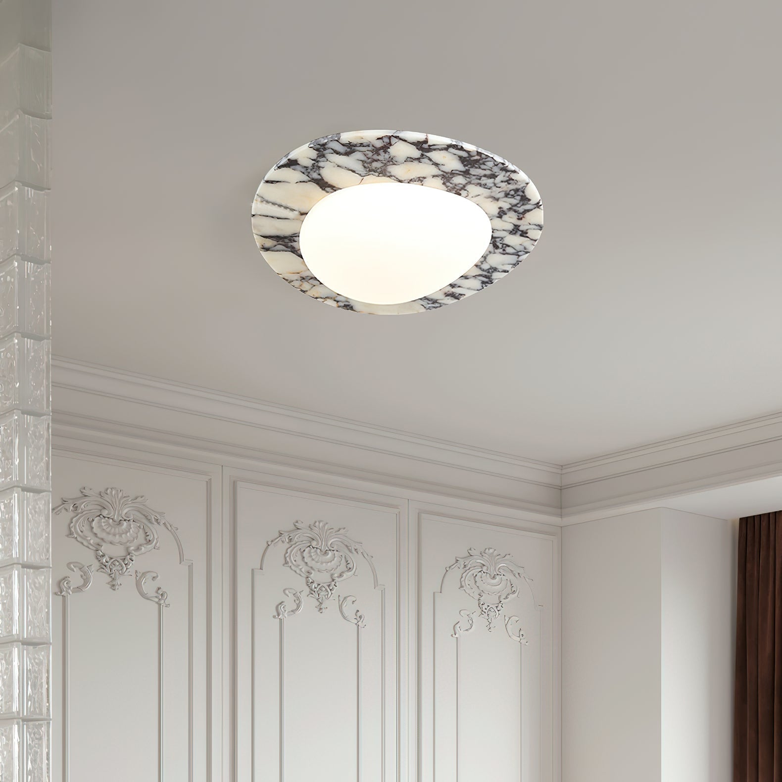 Ceraeion Modern Minimalist Marble Glass Ceiling Lamp - Lamp Copper