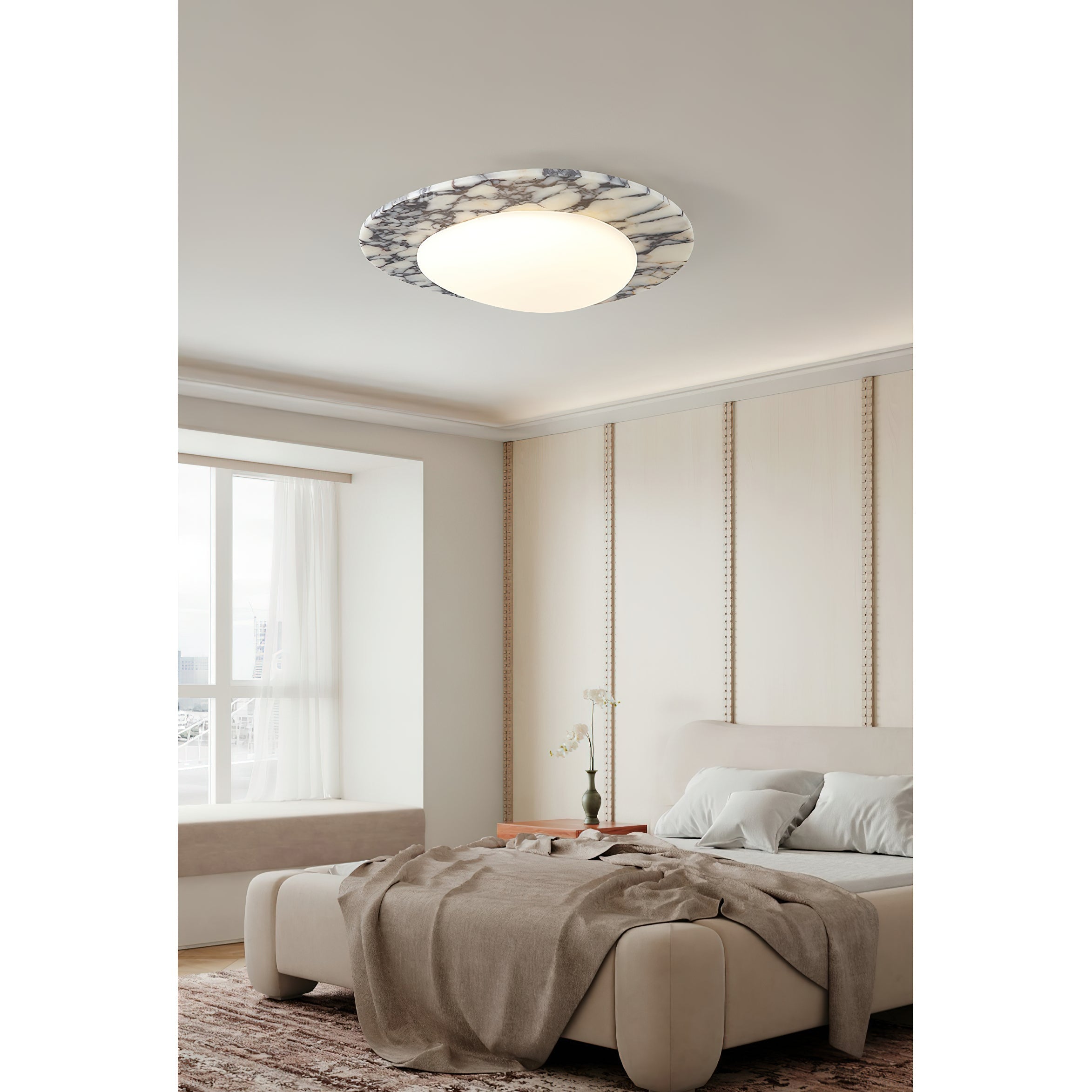 Ceraeion Modern Minimalist Marble Glass Ceiling Lamp - Lamp Copper