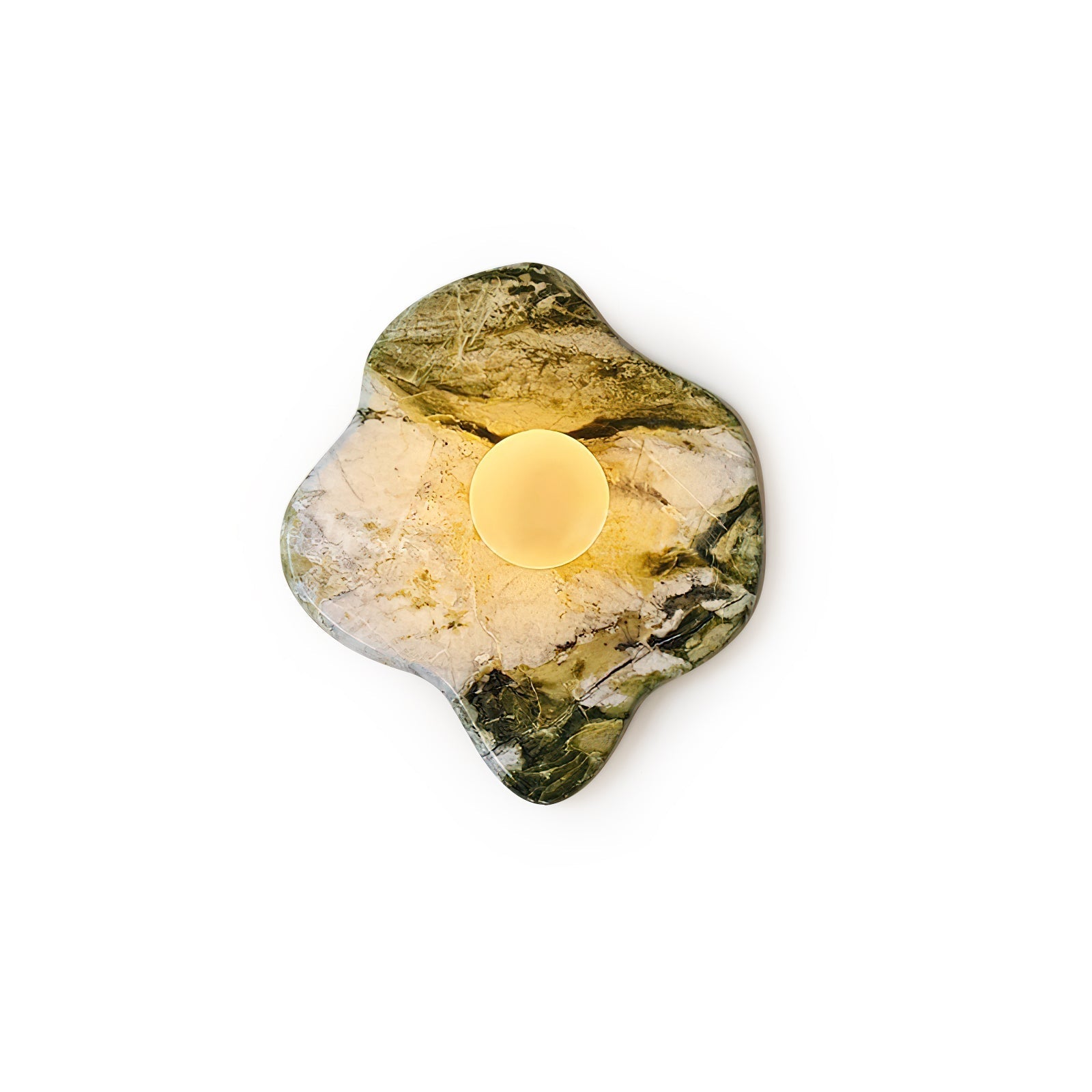 Avi Lámpara de Pared Orgánica de Mármol Verde
