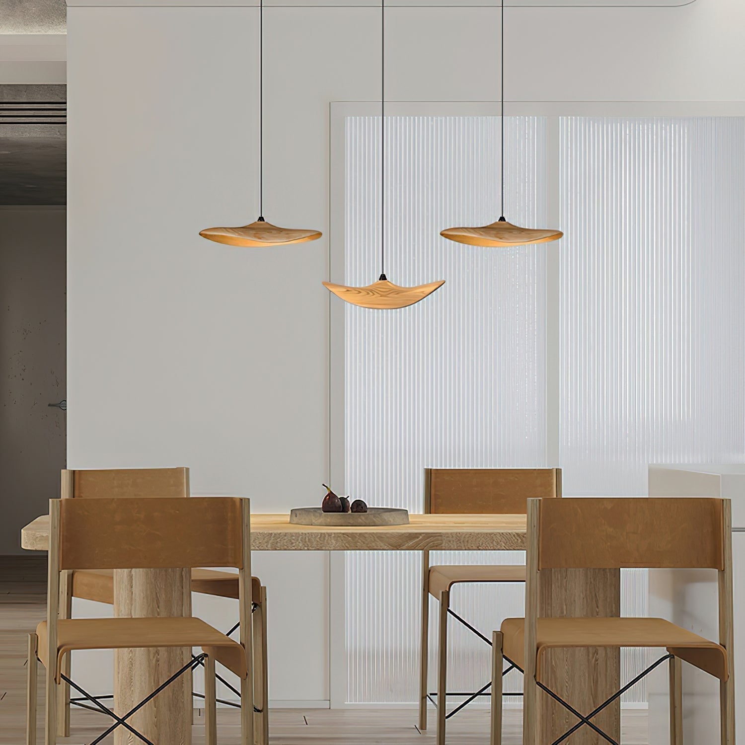 Abbott Modern Minimalist Empty Leaf Metal Wood Chandelier - Letslighting