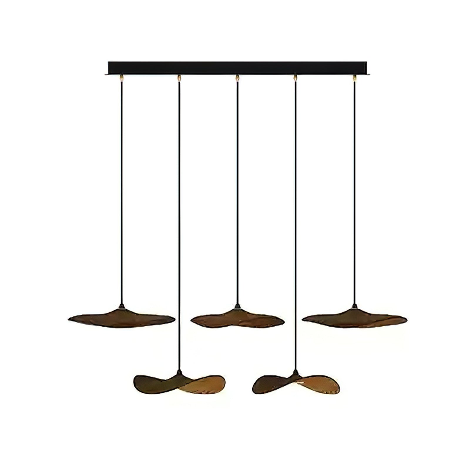 Abbott Modern Minimalist Empty Leaf Metal Wood Chandelier - Letslighting