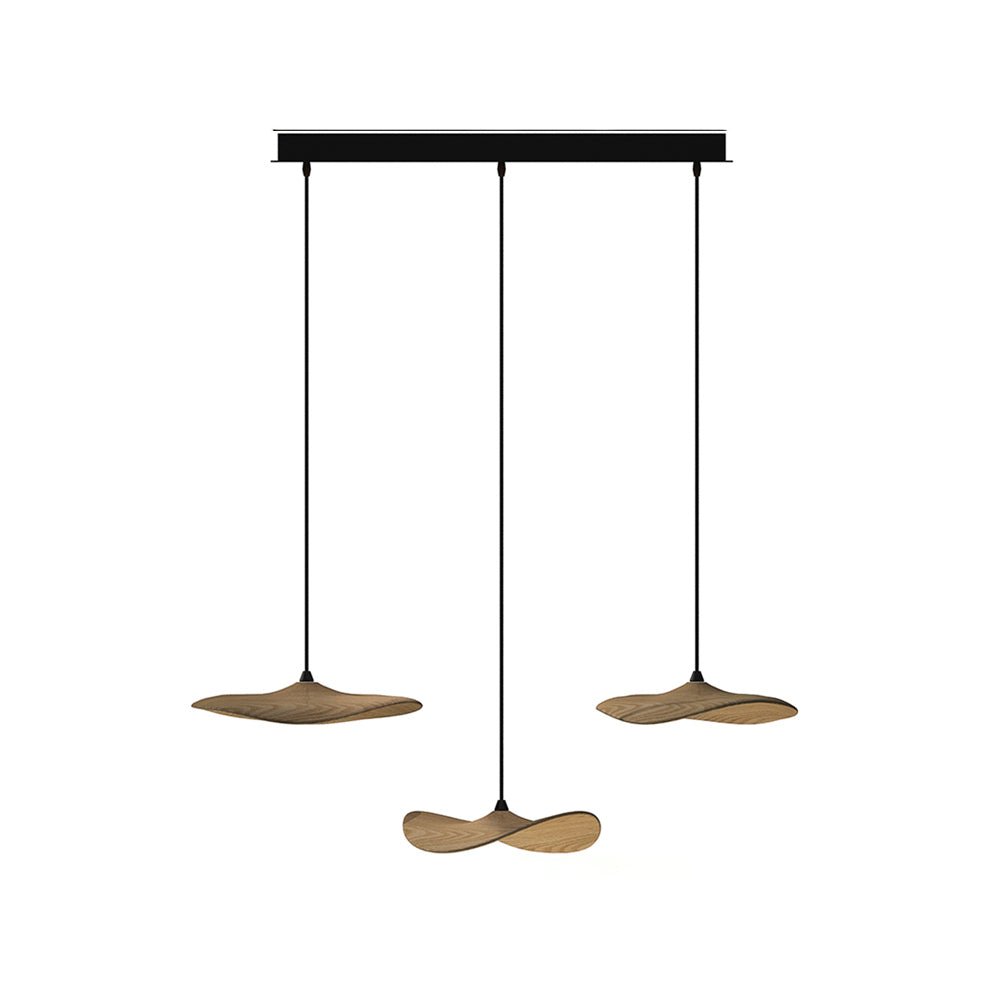 Abbott Modern Minimalist Empty Leaf Metal Wood Chandelier - Letslighting