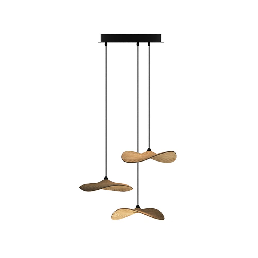 Abbott Modern Minimalist Empty Leaf Metal Wood Chandelier - Letslighting