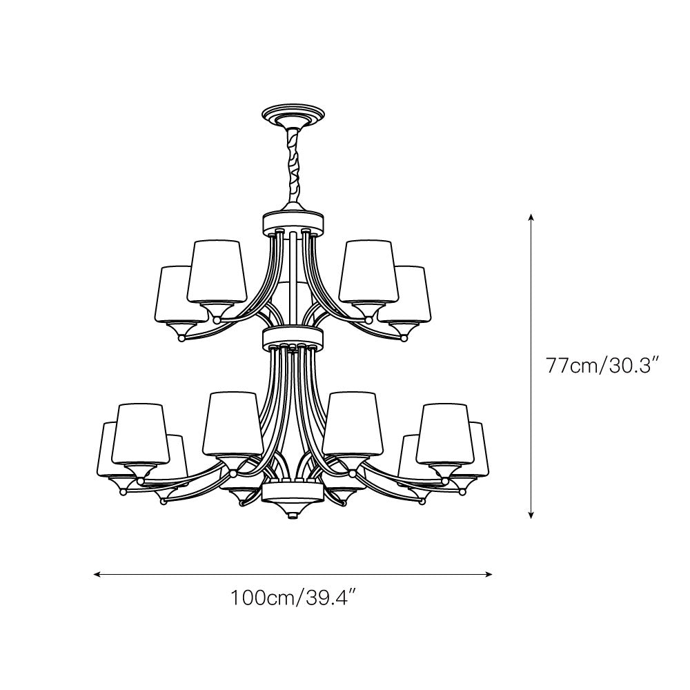 Ulrinara Postmodern Luxury Brass Glass Chandelier - Lamp Copper