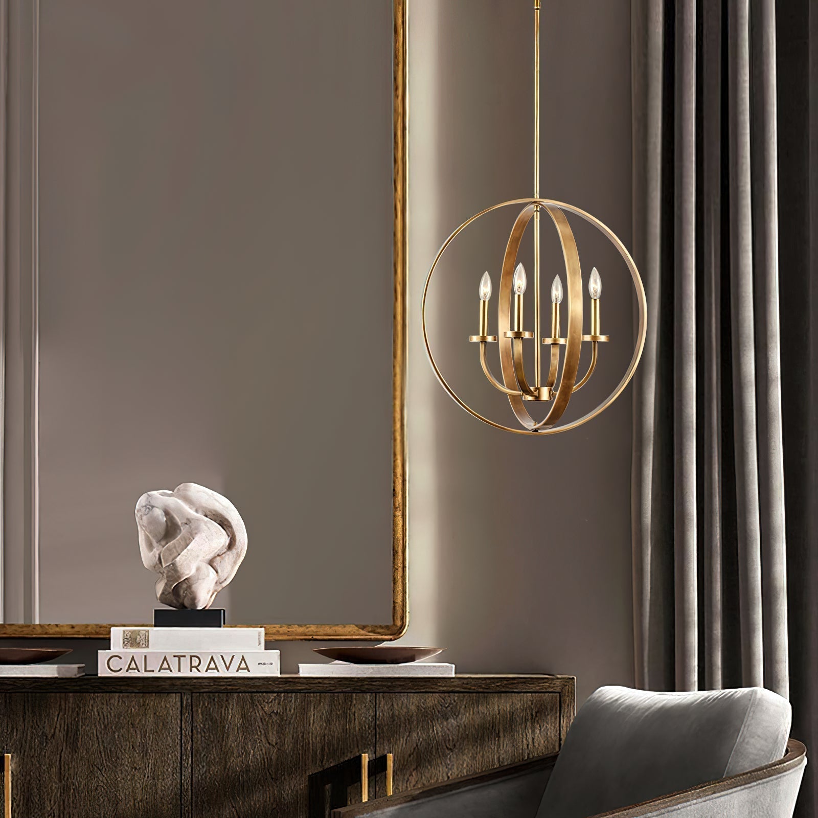 Icarila Vintage Industrial Brass Metal Pendant Light - Lamp Copper