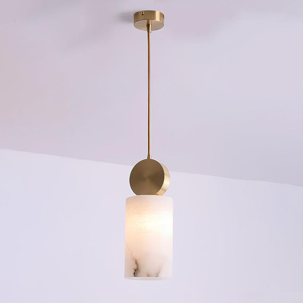 Lyrindis Cylinder Alabaster Pendant Light - Letslighting