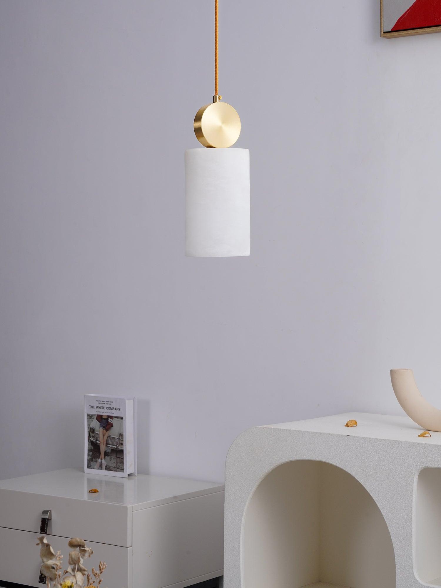 Lyrindis Cylinder Alabaster Pendant Light - Letslighting