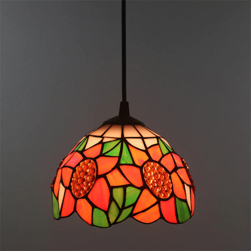 Tiffany Retro LED Lámpara Colgante Multicolor Metal Vidrio Salón