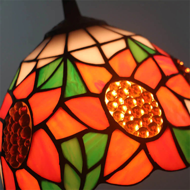 Tiffany Retro LED Lámpara Colgante Multicolor Metal Vidrio Salón