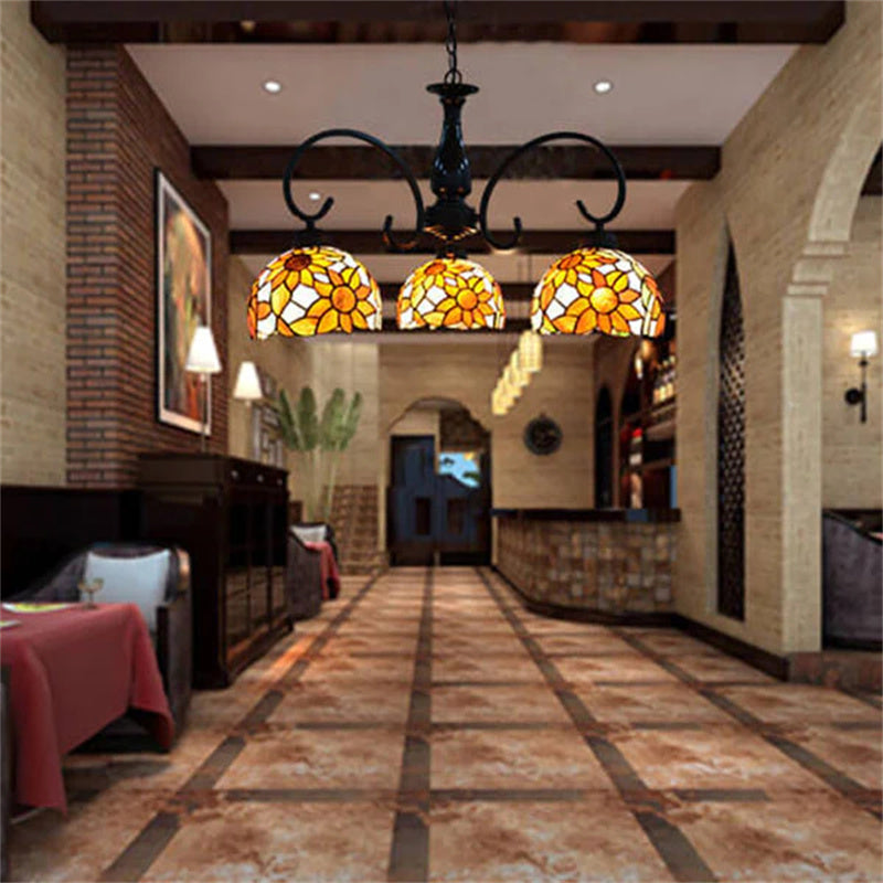 Tiffany Moderno LED Lámparas De Araña Metal/Vidrio Salón