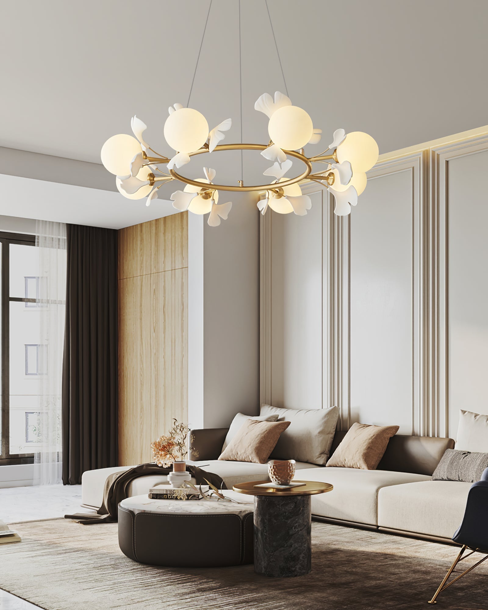 Evenielis Floral Brass Chandelier - Letslighting