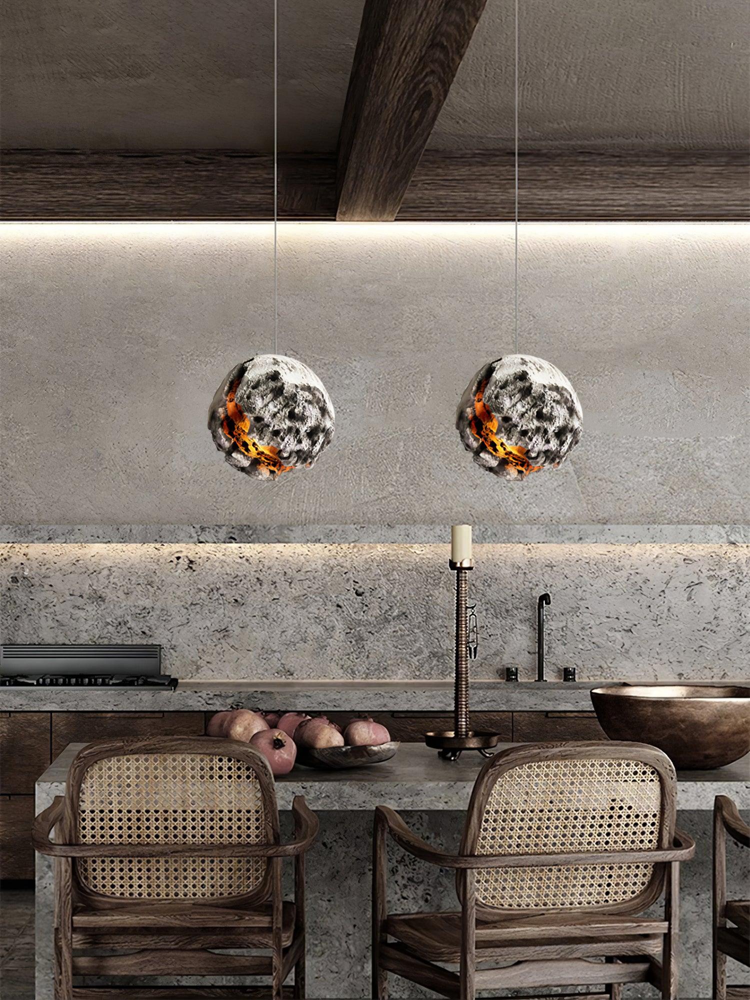 Ilphaara Irregular Planet Metal Plastic Pendant Lamp - Letslighting