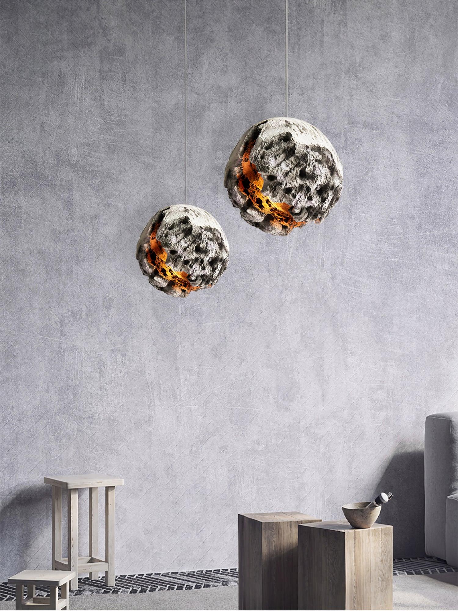 Ilphaara Irregular Planet Metal Plastic Pendant Lamp - Letslighting