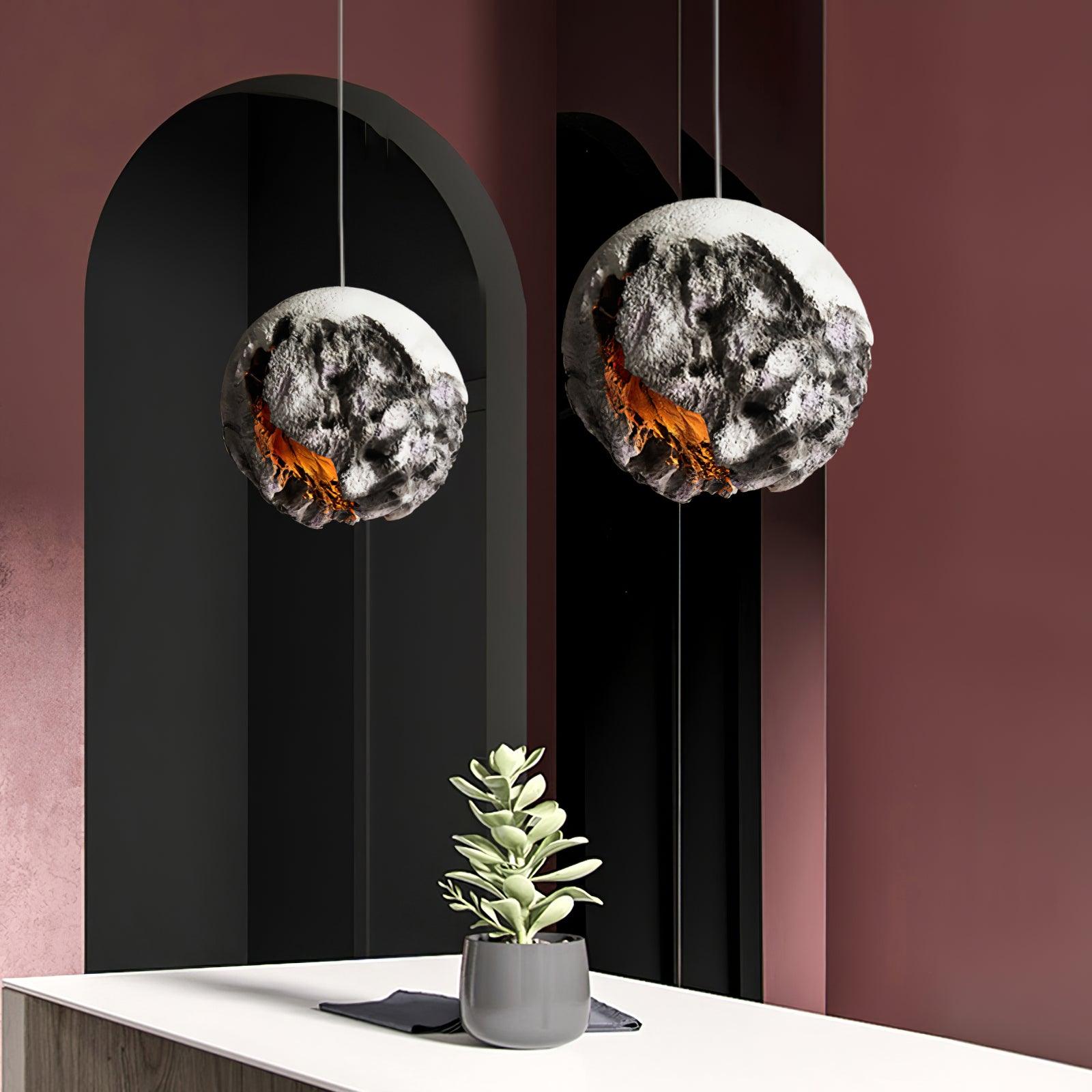 Ilphaara Irregular Planet Metal Plastic Pendant Lamp - Letslighting