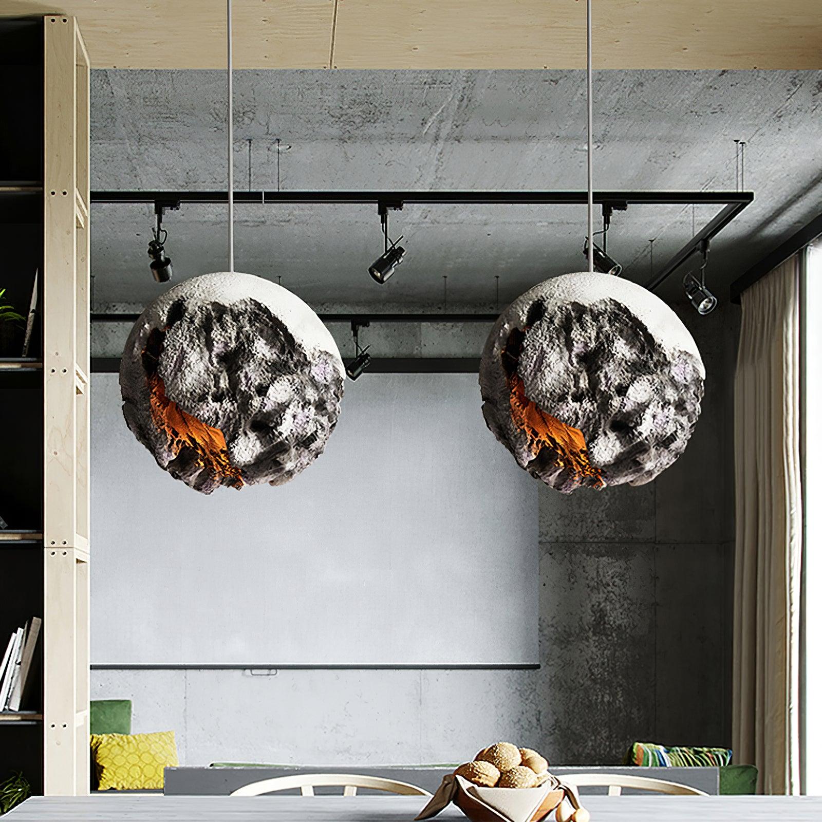 Ilphaara Irregular Planet Metal Plastic Pendant Lamp - Letslighting
