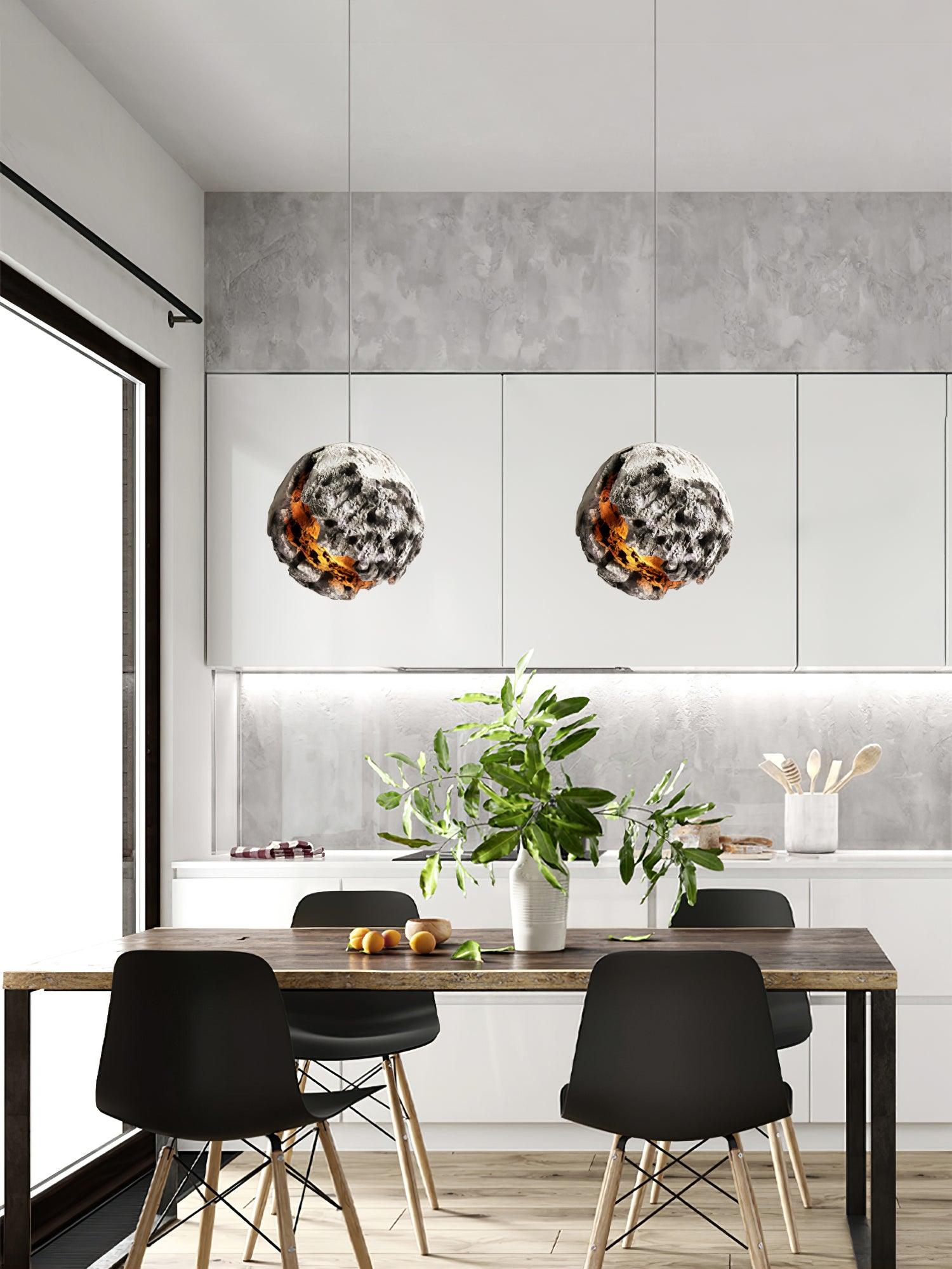 Ilphaara Irregular Planet Metal Plastic Pendant Lamp - Letslighting