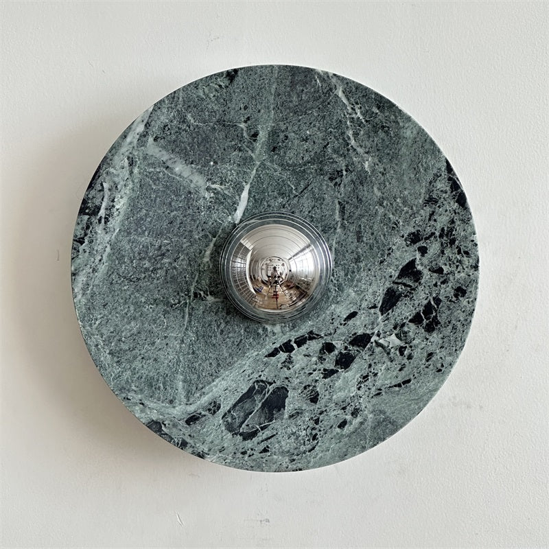 Evvarel Modern Minimalist Green Marble Metal Sconce Wall Lamp - Lamp Copper