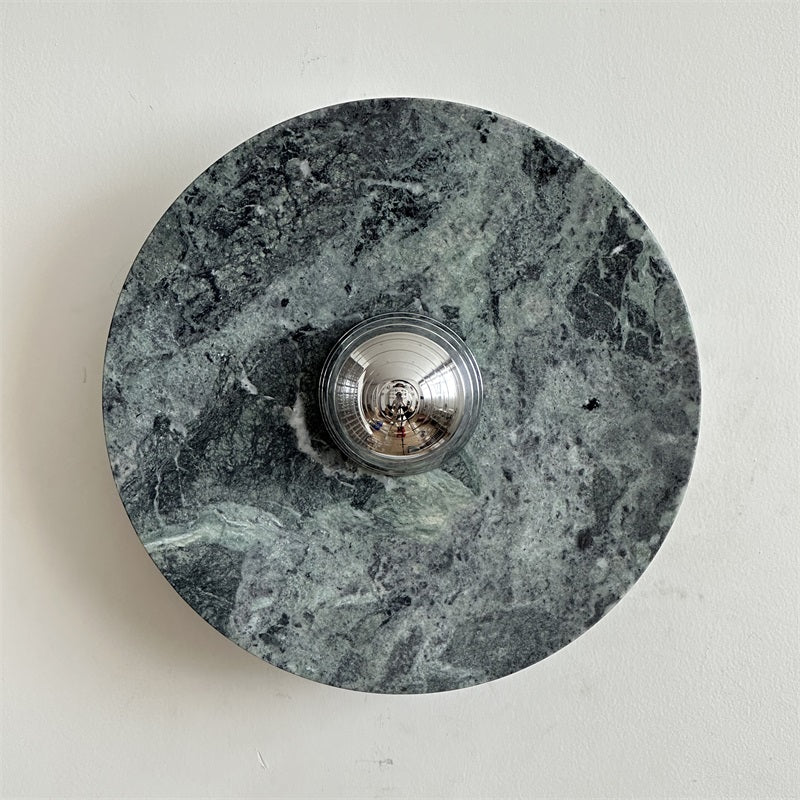 Evvarel Modern Minimalist Green Marble Metal Sconce Wall Lamp - Lamp Copper