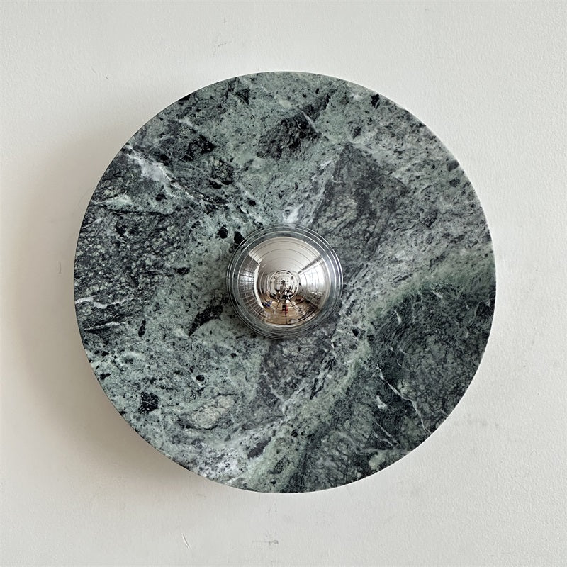 Evvarel Modern Minimalist Green Marble Metal Sconce Wall Lamp - Lamp Copper