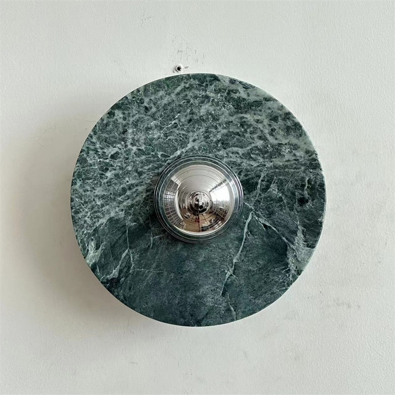 Evvarel Modern Minimalist Green Marble Metal Sconce Wall Lamp - Lamp Copper