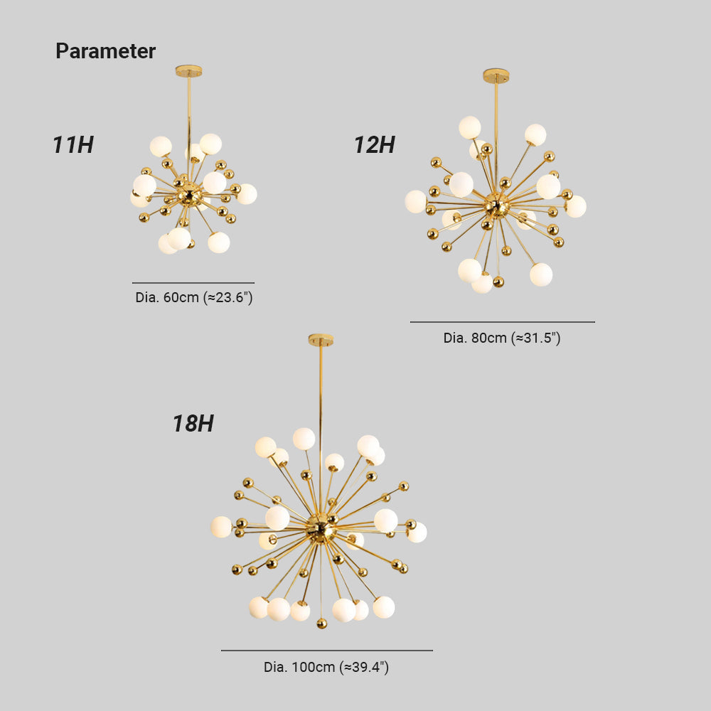 Silva Moderno LED Lámparas de araña Oro Vidrio Salón/Comedor/Dormitorio