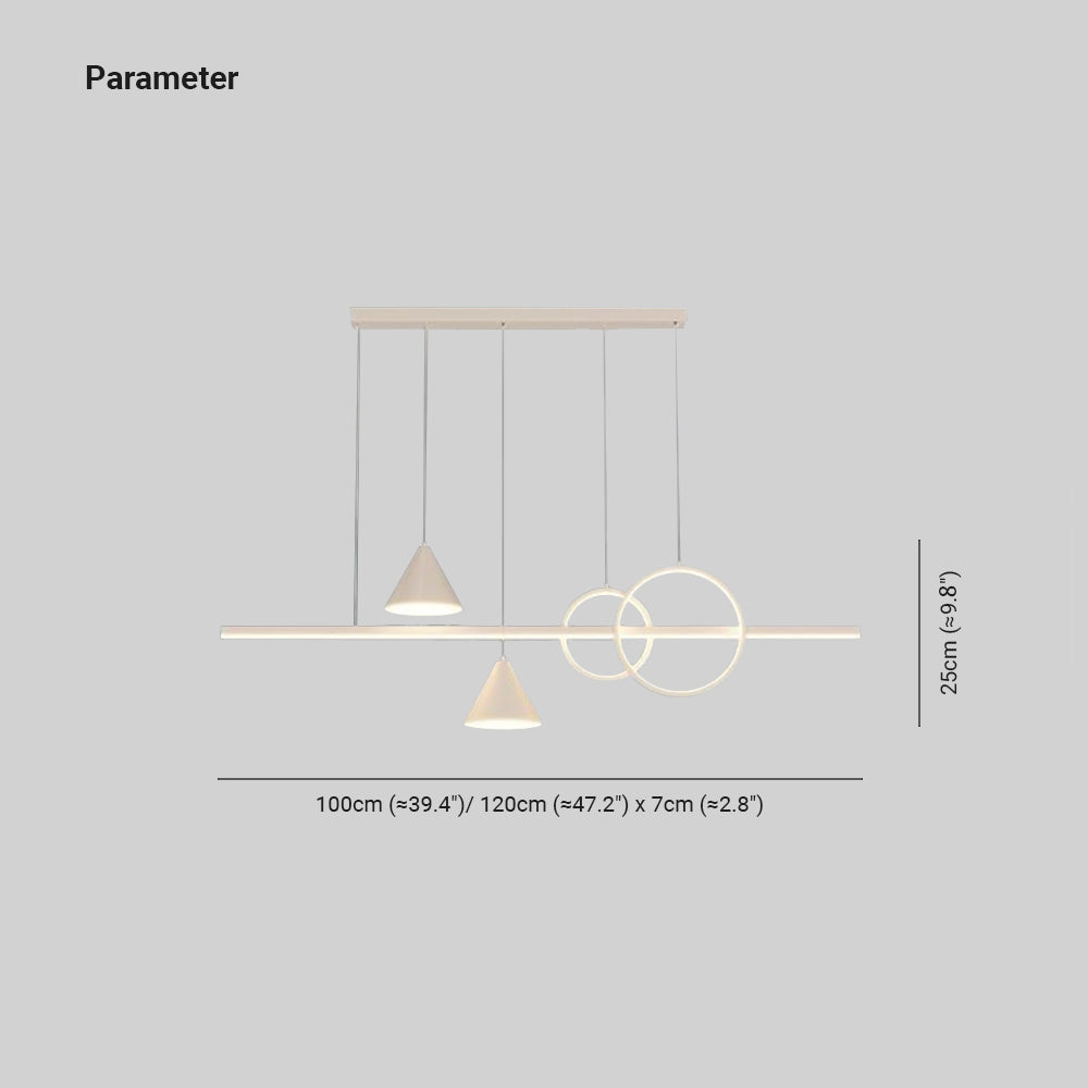 Arisha Contemporánea Geométrico Metal LED Lámpara colgante Blanco/Negro Salón