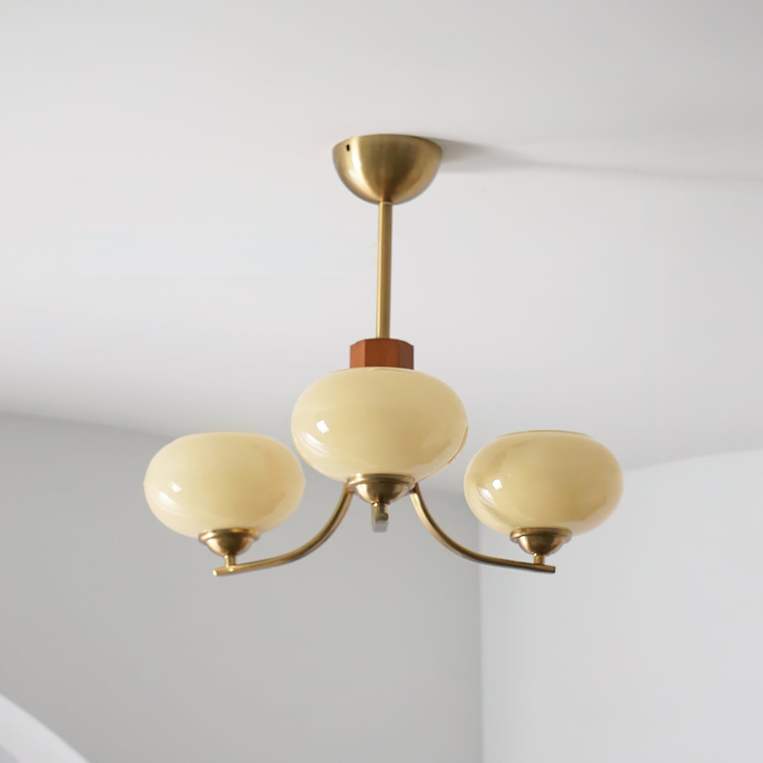 Auralyn 6-Light Amber Glass Globe Chandelier - Letslighting