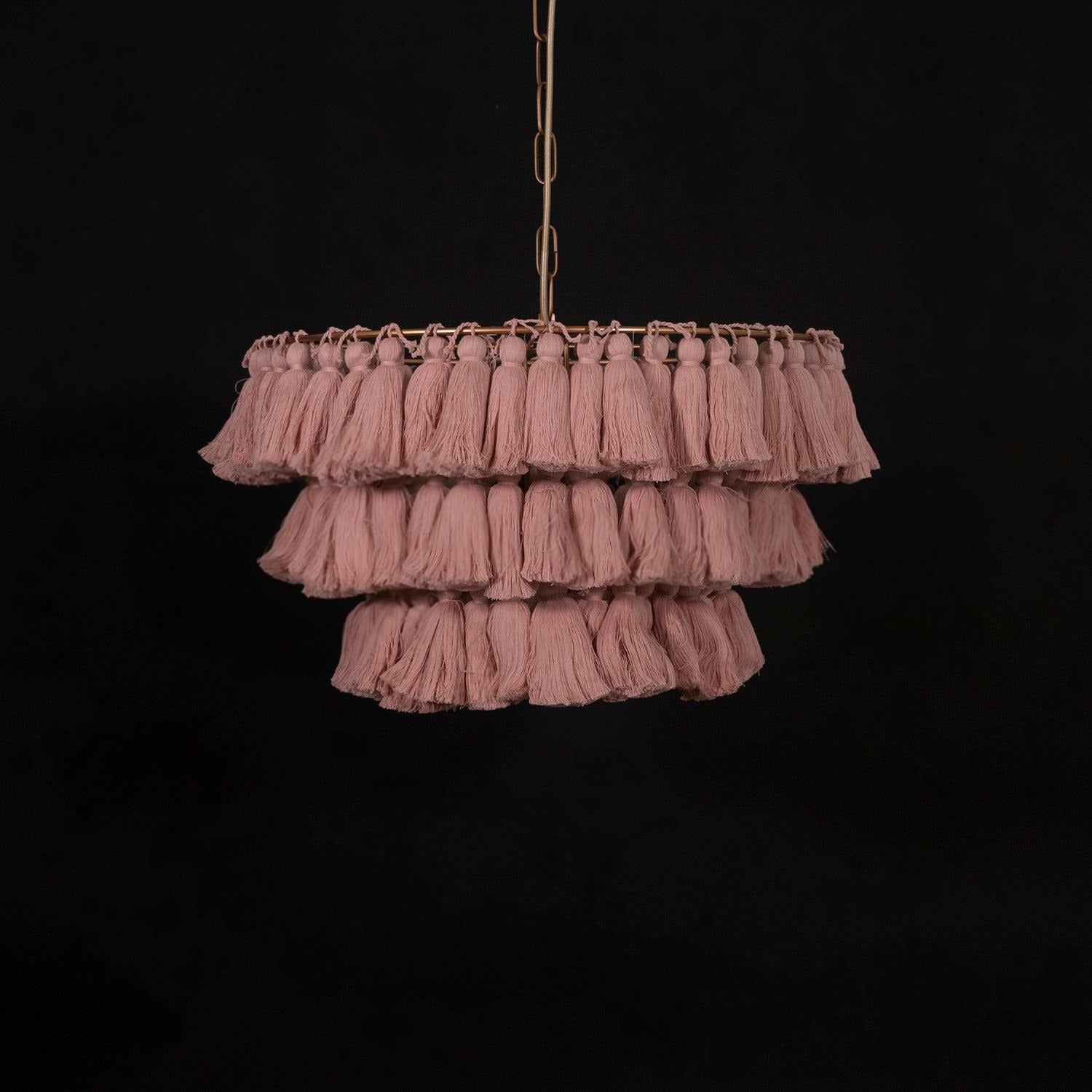 Lustra Chandelier Pink Bohemian Chic Lámpara de Araña Rosa Bohemia Chic